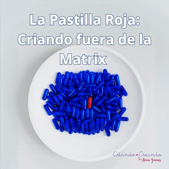 La pastilla roja, criando fuera de la matric. Plato con cápsulas azules y una roja